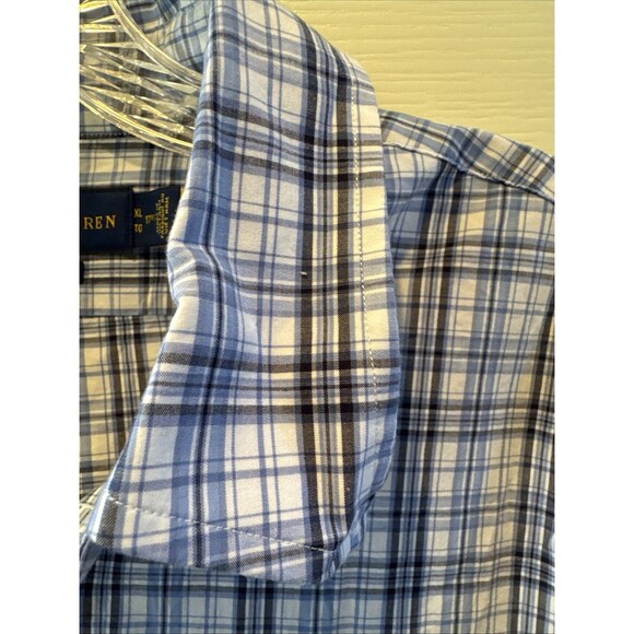Polo Ralph Lauren Oxford Shirt Mens XL Classic Fit Blue Plaid Pony - Picture 5 of 9